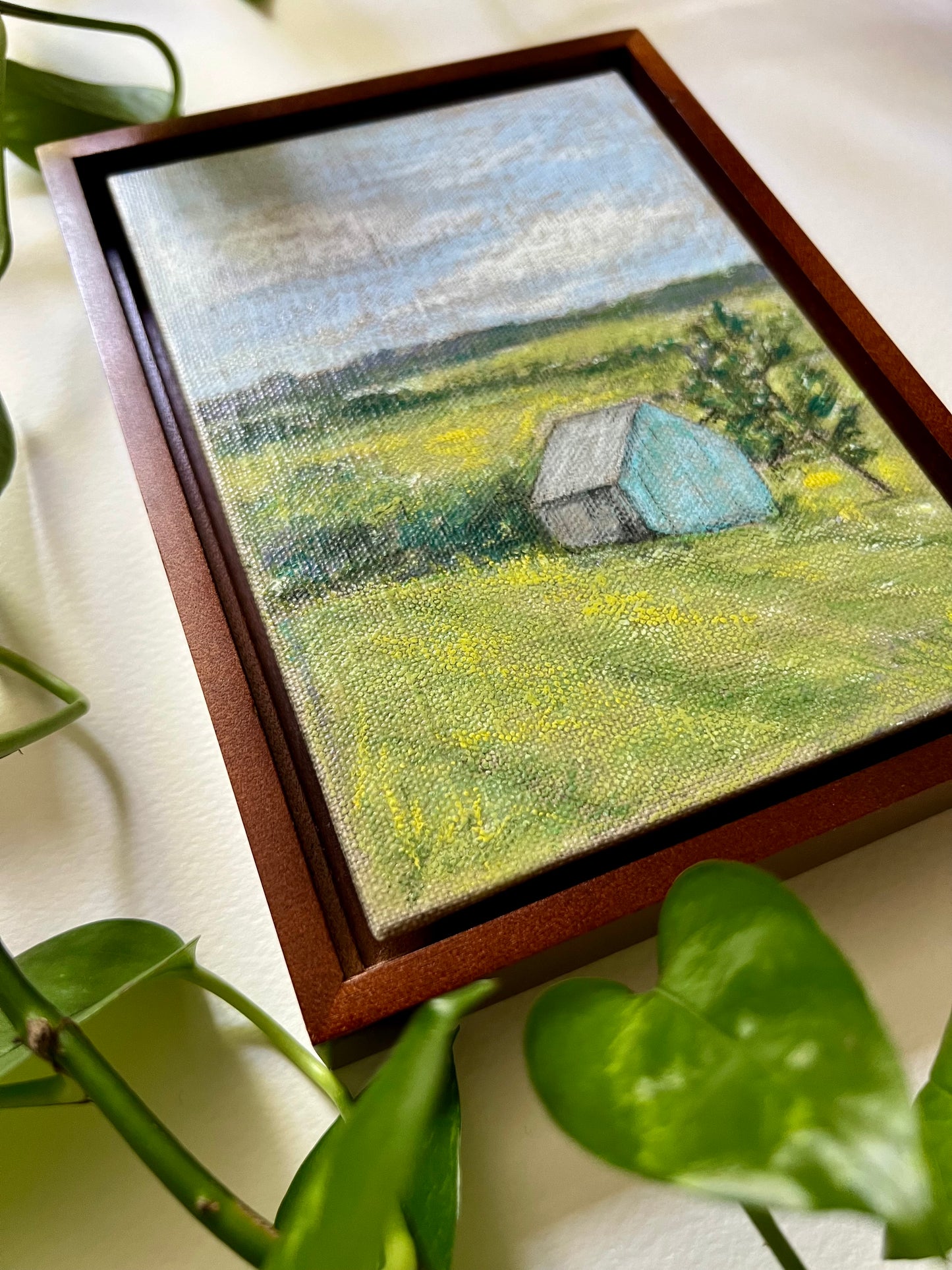 Rural Blue Barn Painting