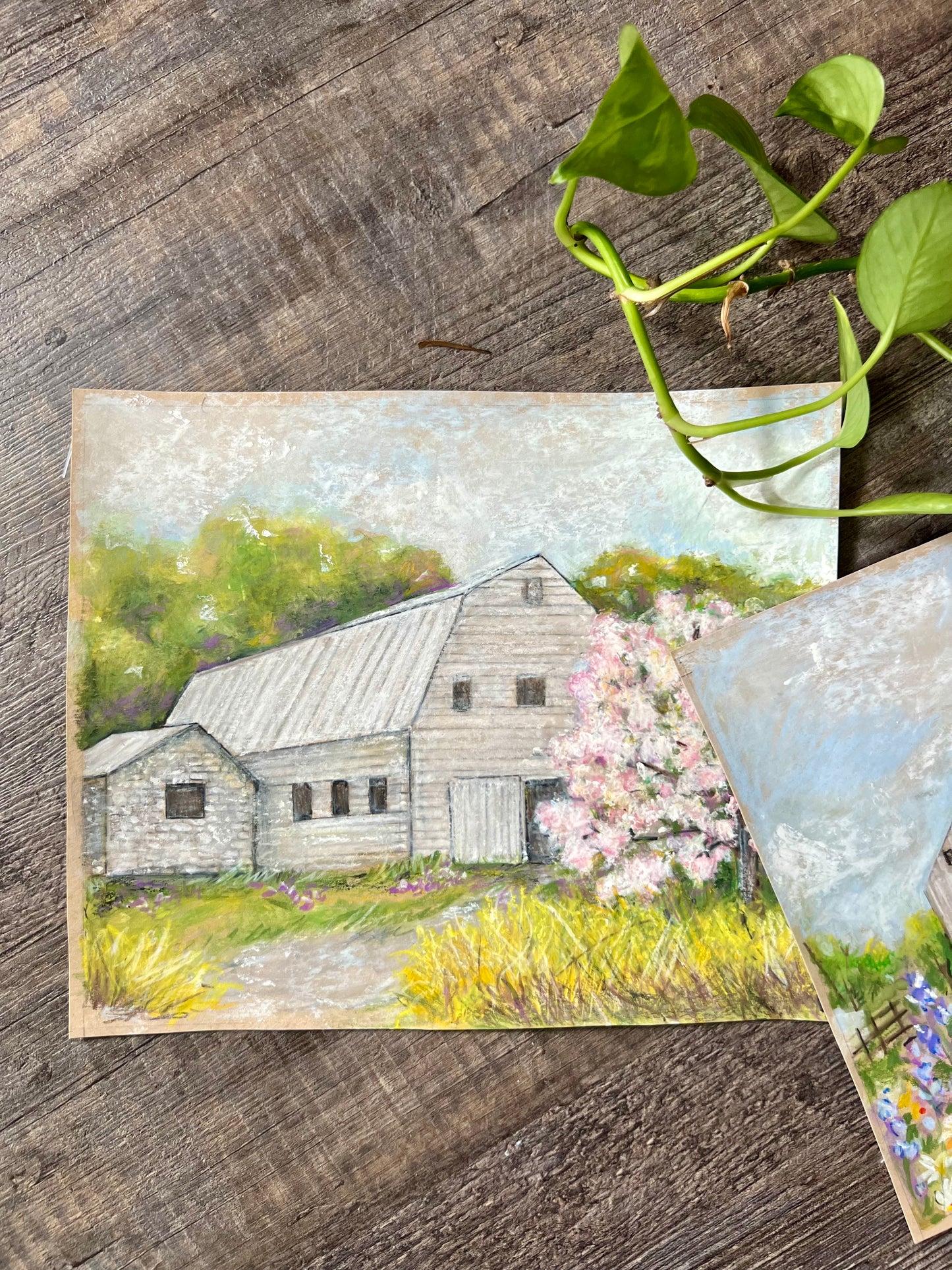 Rustic White Barn Painting