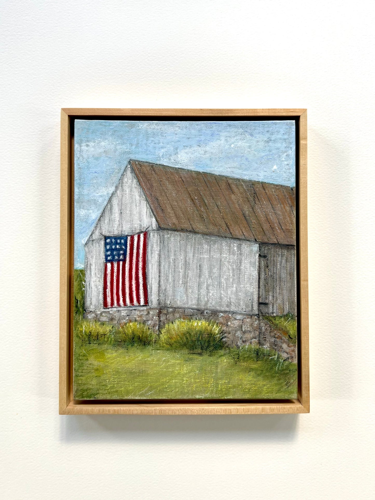 | American Barn| Original Patriotic Barn Painting