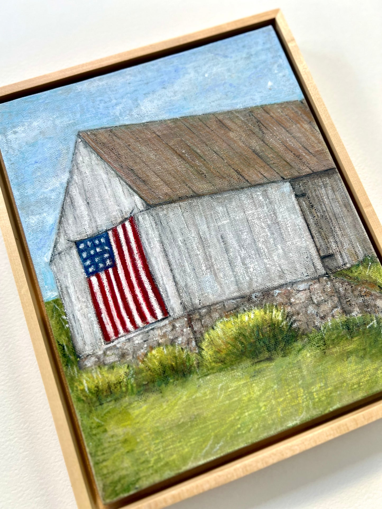 | American Barn| Original Patriotic Barn Painting