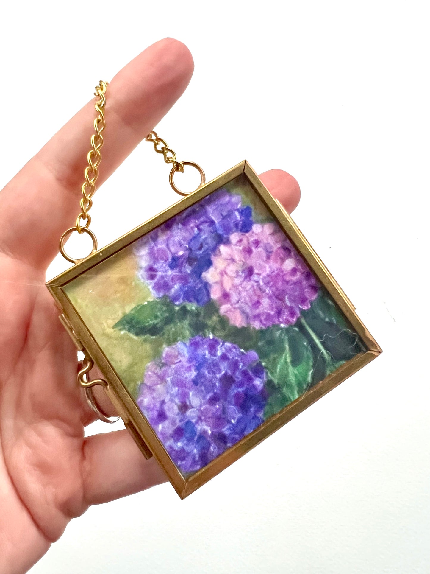“Grandma’s Garden” Hydrangea Framed Ornament