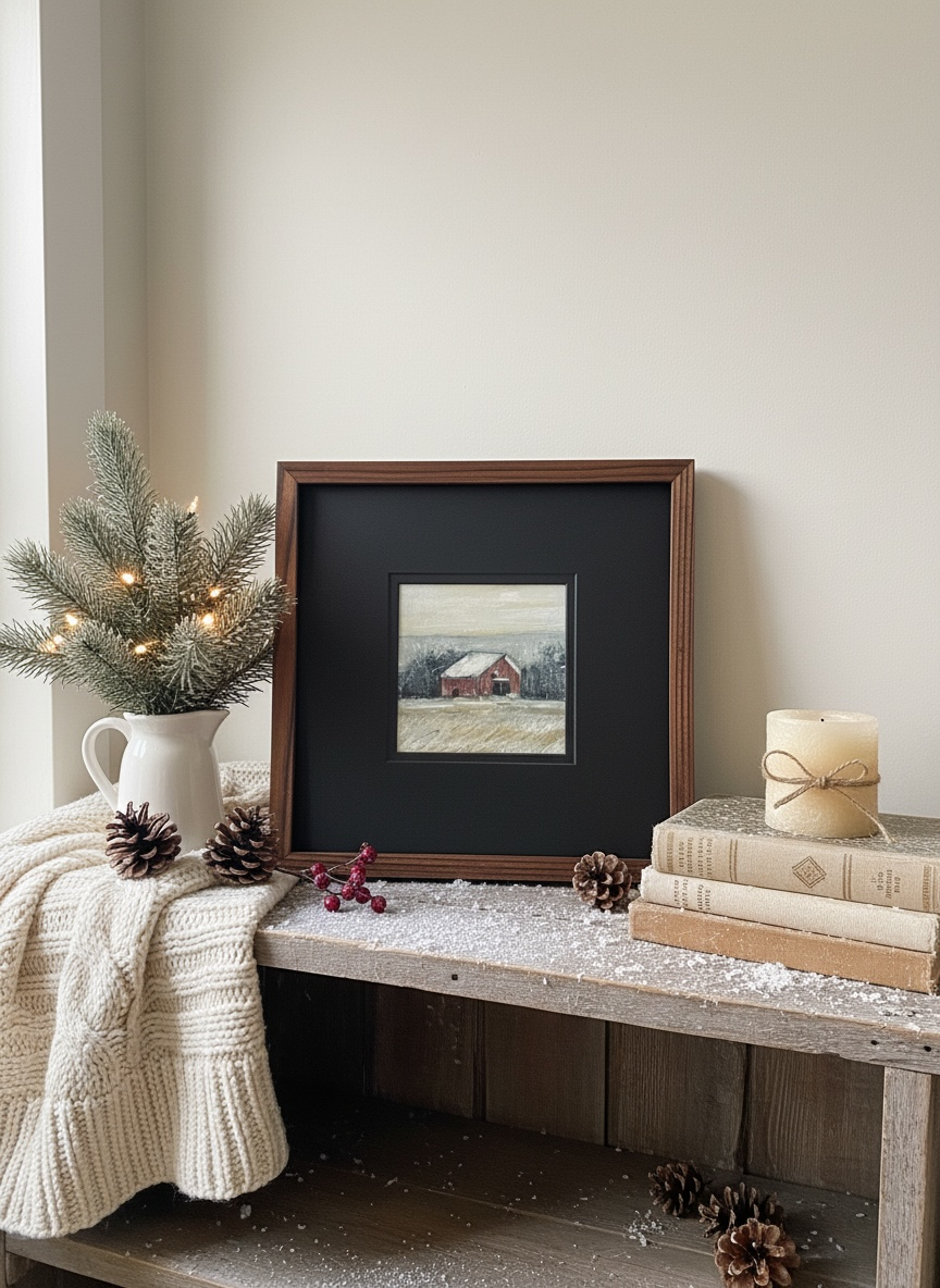 | Winter Barn | Original Mini Landscape Painting