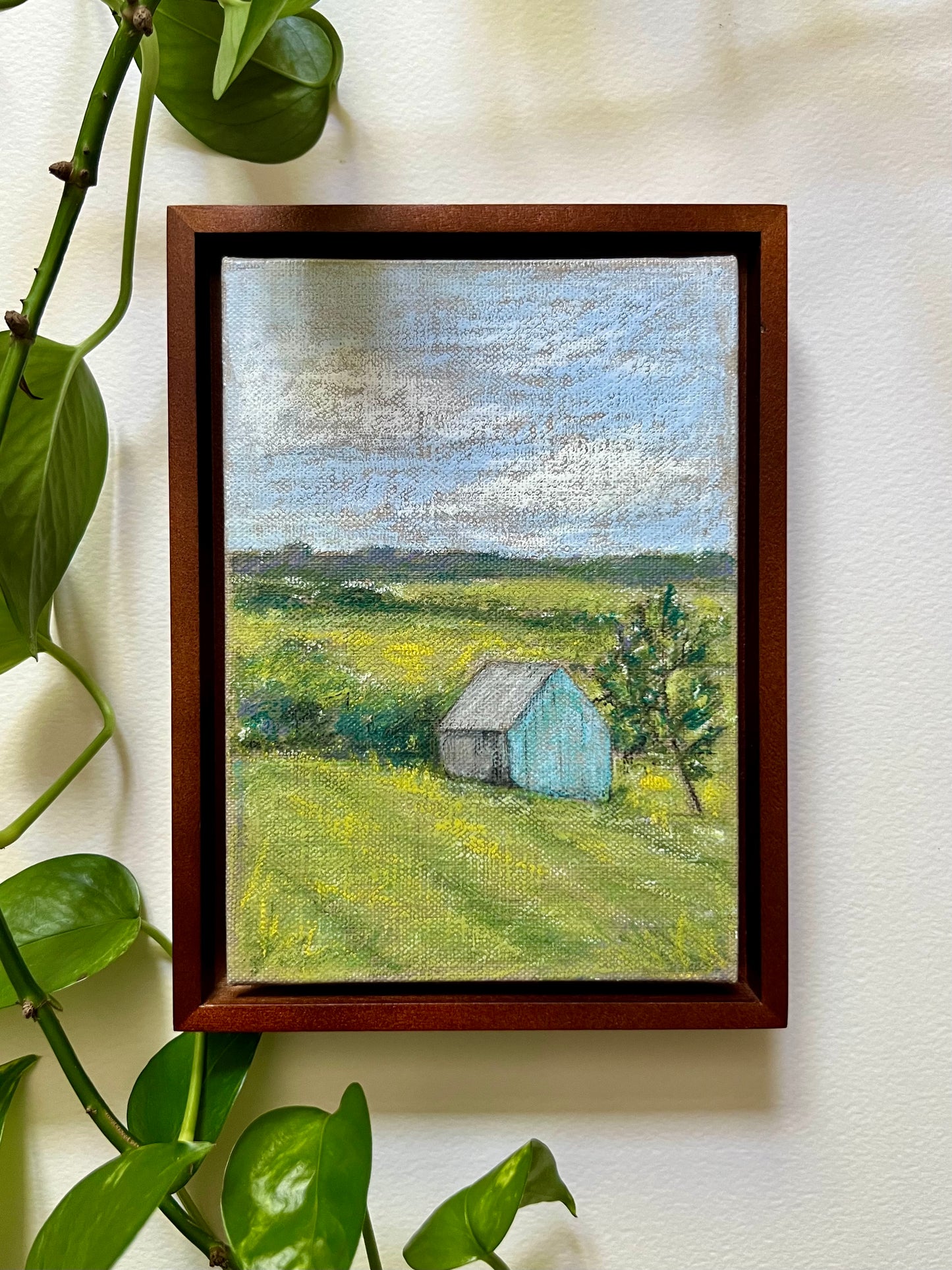 Rural Blue Barn Painting