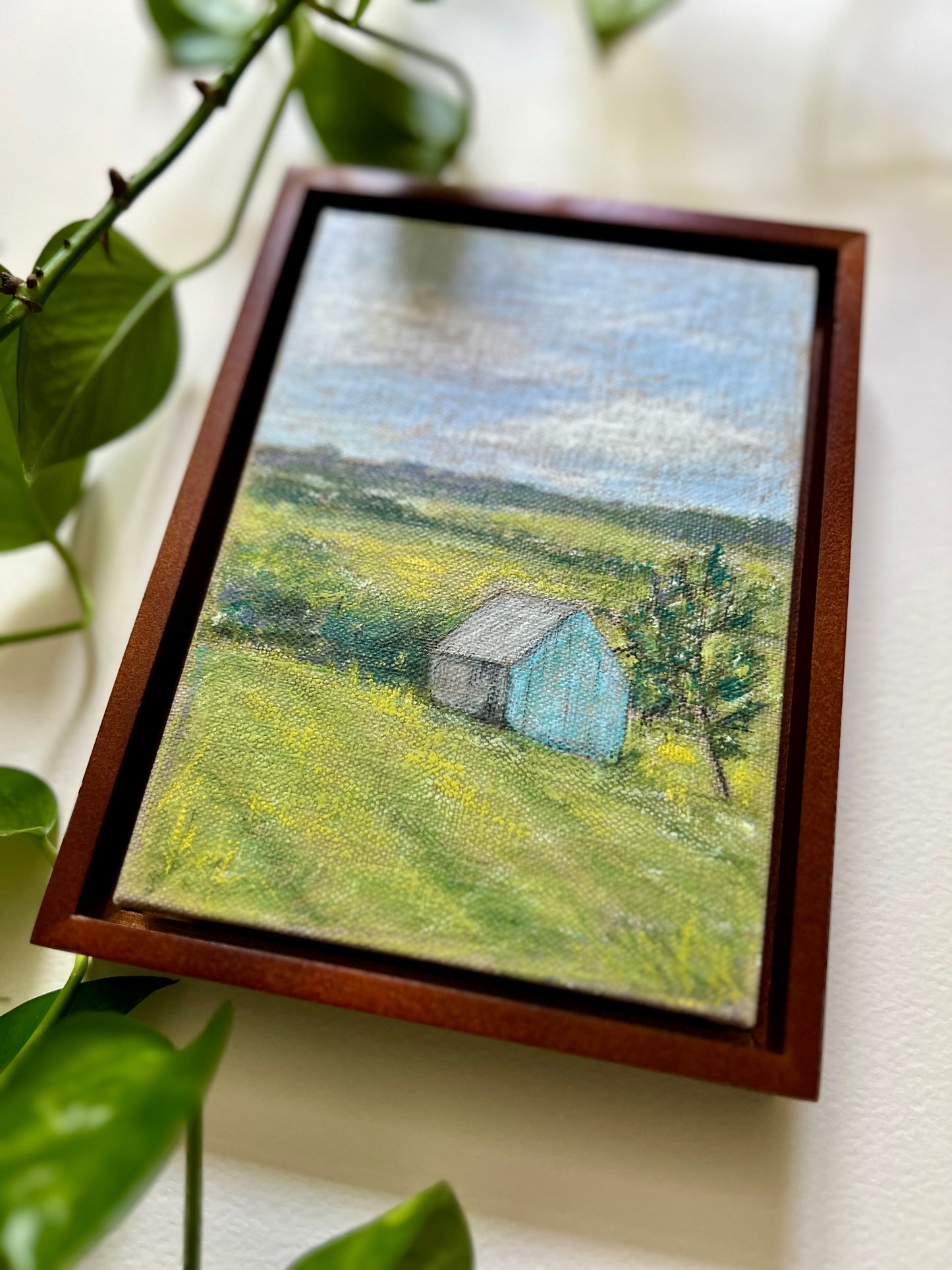 Rural Blue Barn Painting