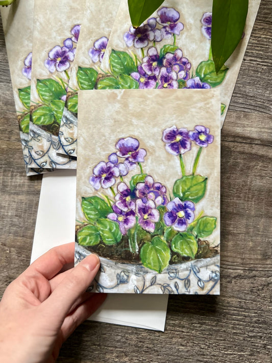 Potted Violet Greeting Card Set of 5
