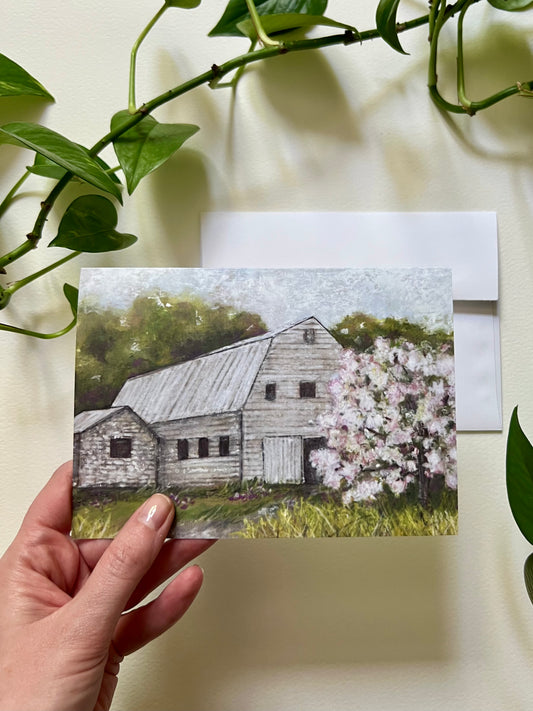 White Barn Greeting Card
