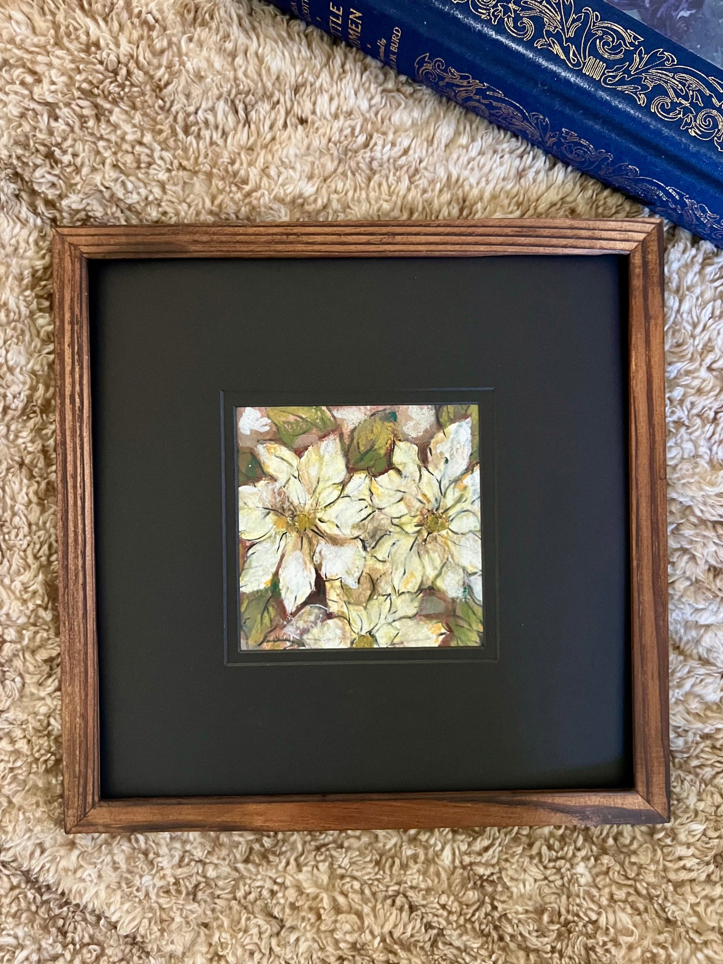 | White Poinsettia | Original Mini Floral Painting