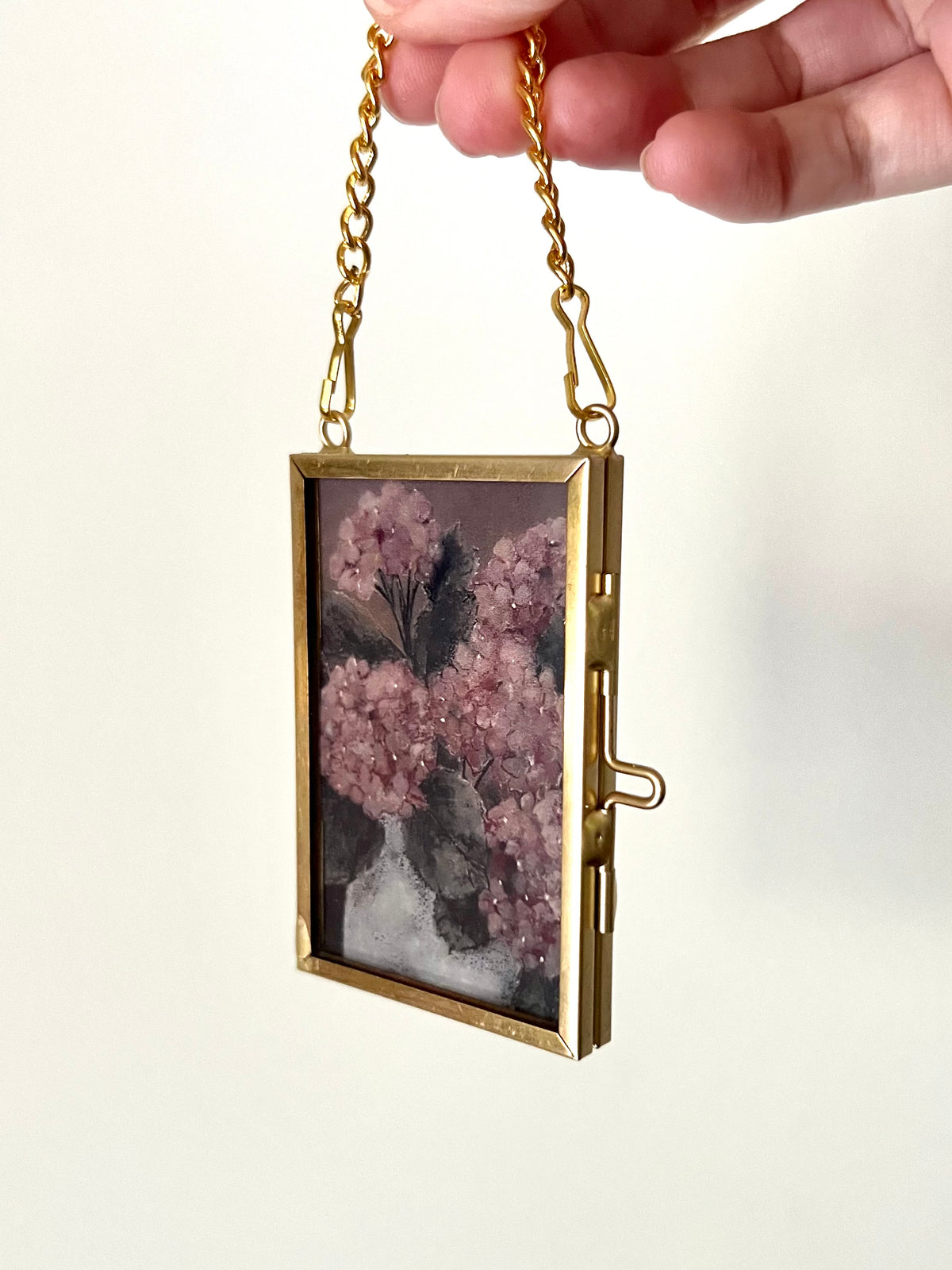 Mini Hanging Art Print | Brass Float Frame | 2×3 Hydrangea Floral Prints