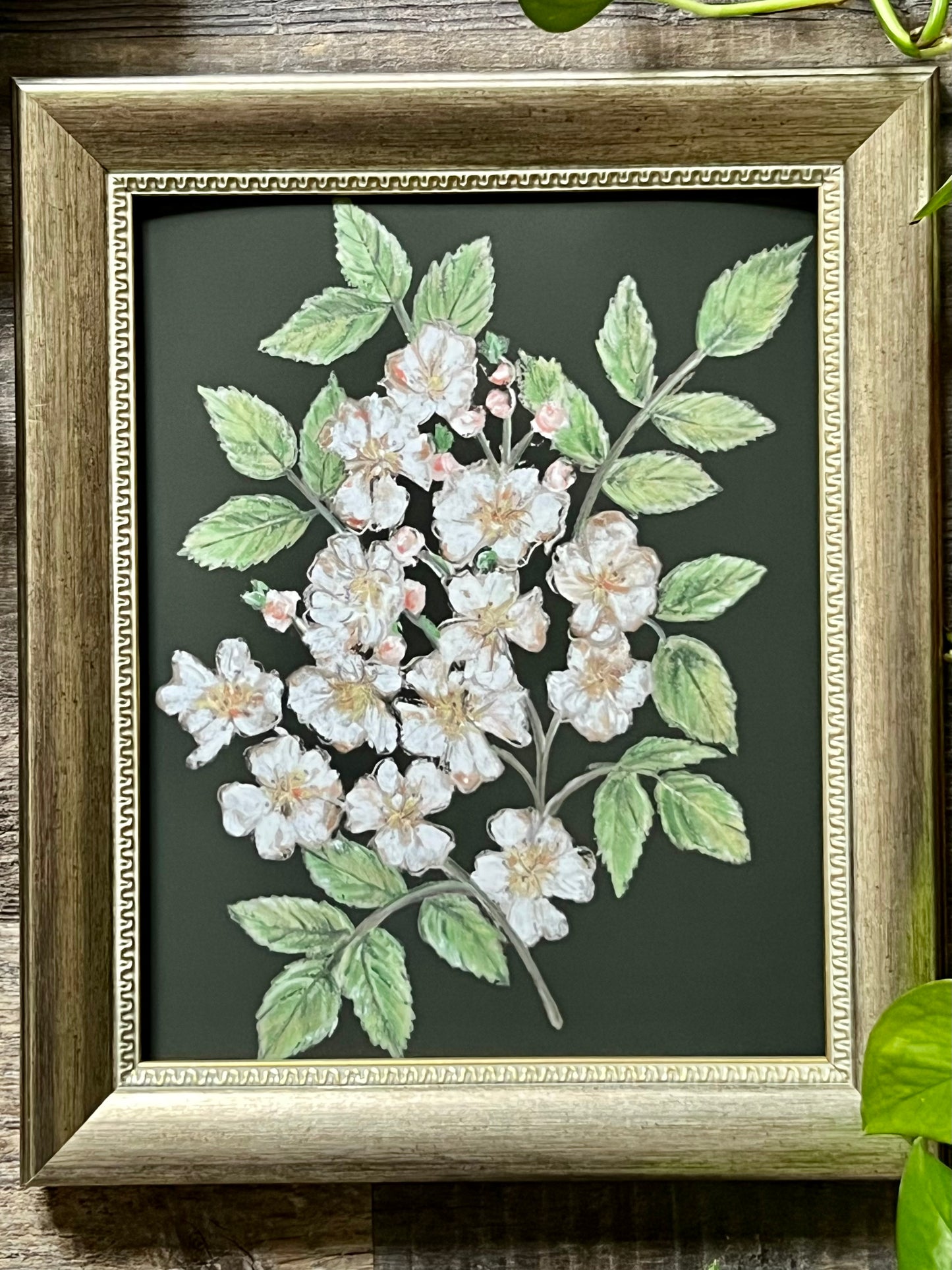 White Florals Wall Art Print