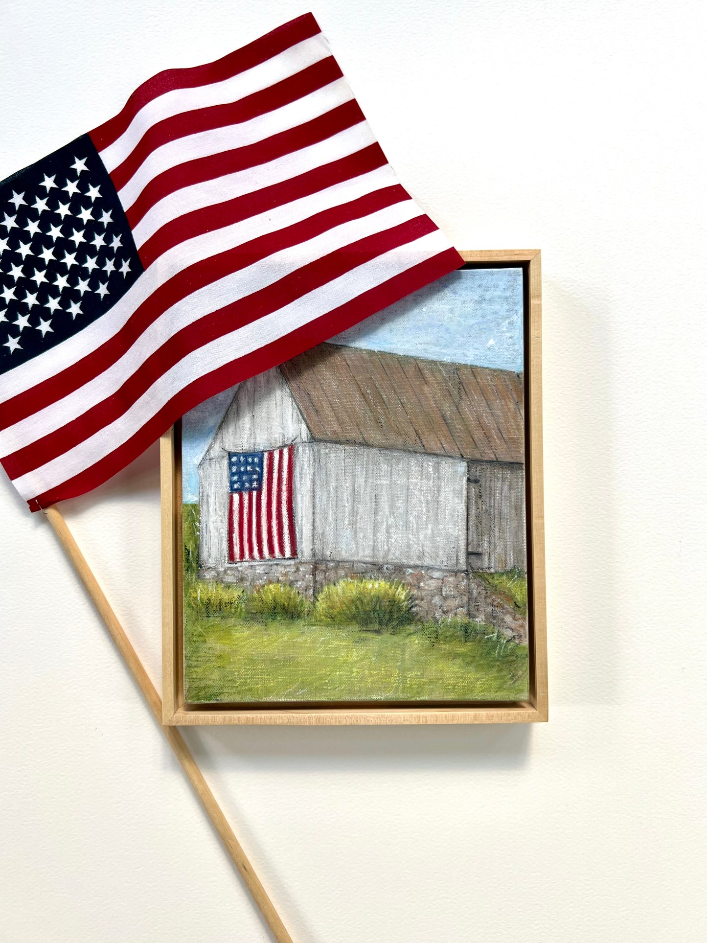 | American Barn| Original Patriotic Barn Painting