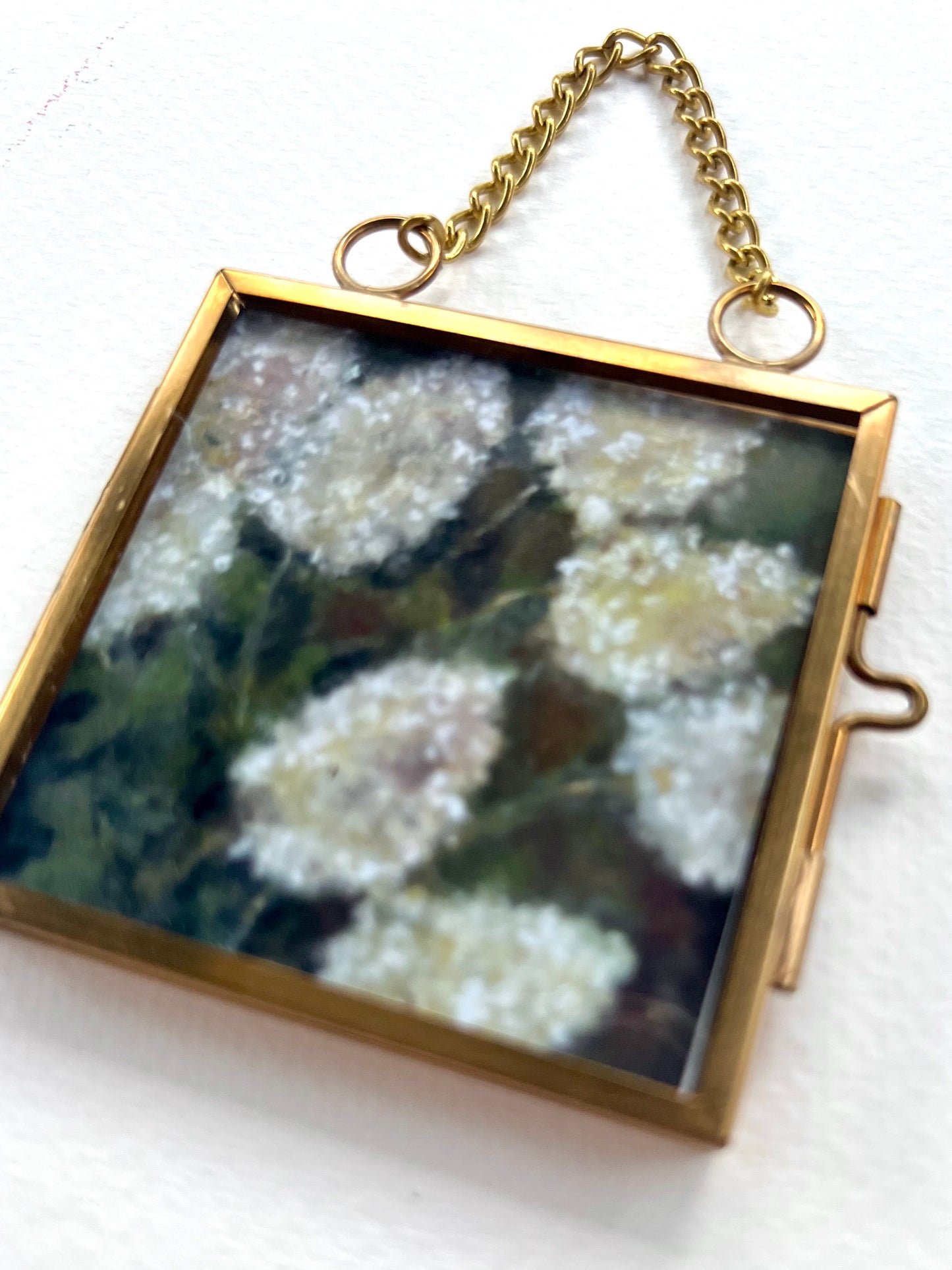 “Vintage Blooms” White Hydrangea Ornament