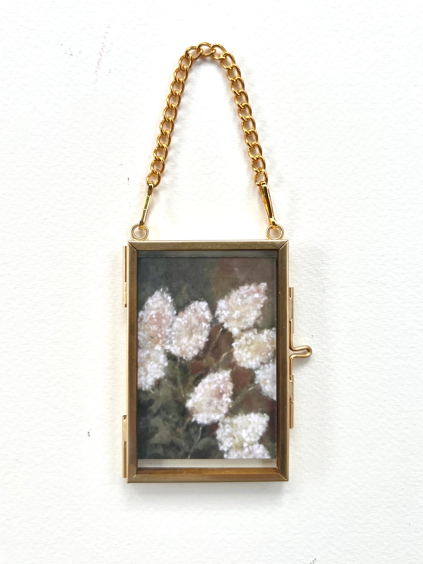 “Vintage Blooms” White Hydrangea Framed Ornament